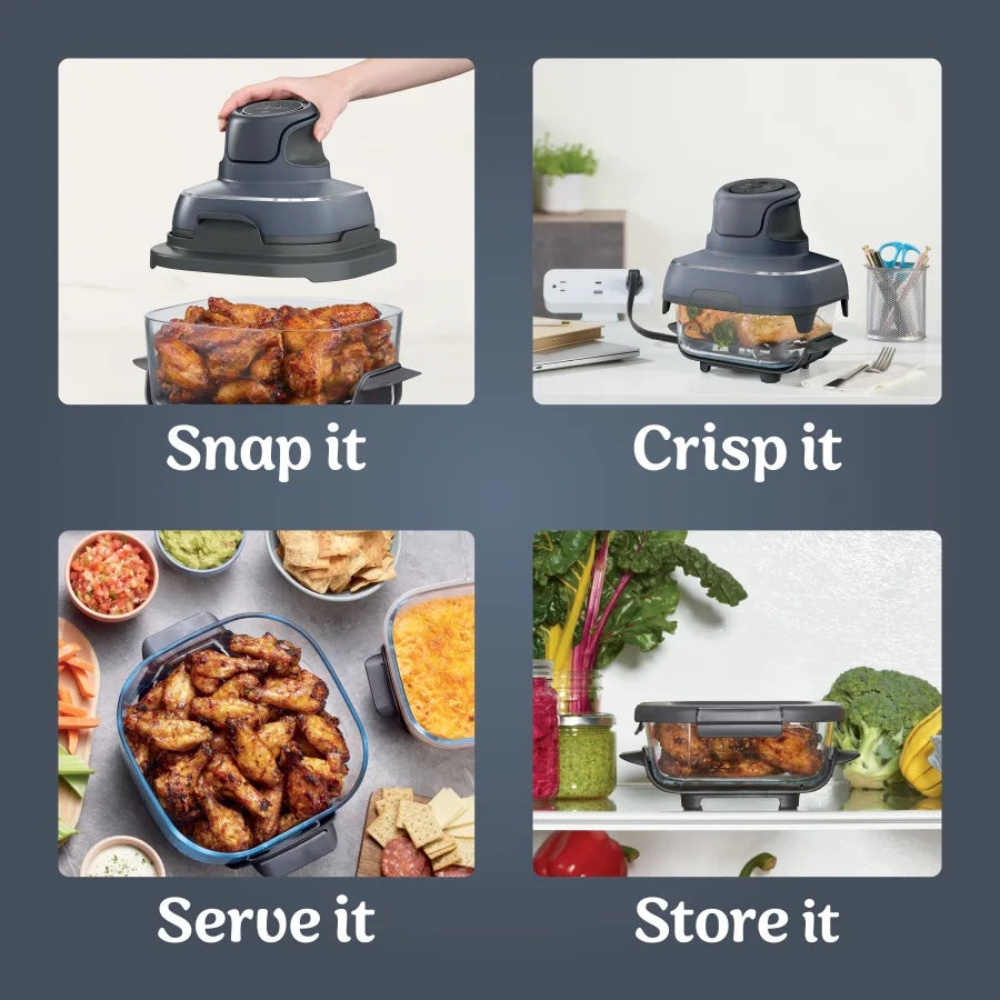 Dolphin Ninja 4-in-1 Portable Glass Air Fryer Cooking System